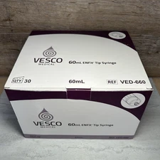 Vesco Medical 60ml EnFit Tip Syringes, Ved 660, 17 Count READ