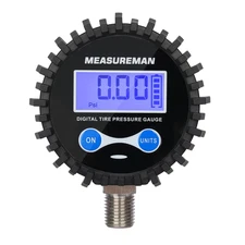 MEASUREMAN 2-1/2" Dial Size Digital Air Pressure Gauge with 1/4'' NPT Bottom Con