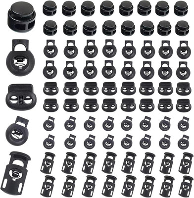Sunenlyst 150Pcs Cord Locks, Plastic Cord Lock for Drawstrings, Shoelace Lock...