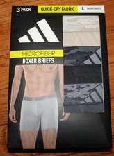 3 Pack of Mens ADIDAS Microfiber Boxers Boxer Briefs Underwear LARGE H8