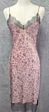 Victoria's Secret Pink Floral Mini Slip Dress Small Satin Lace Babydoll Y2K