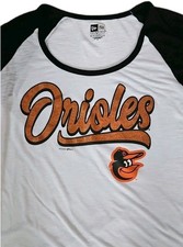 Baltimore Orioles NEW ERA Womens Size XL White Orange Black 3/4 Sleeve Tee MLB 