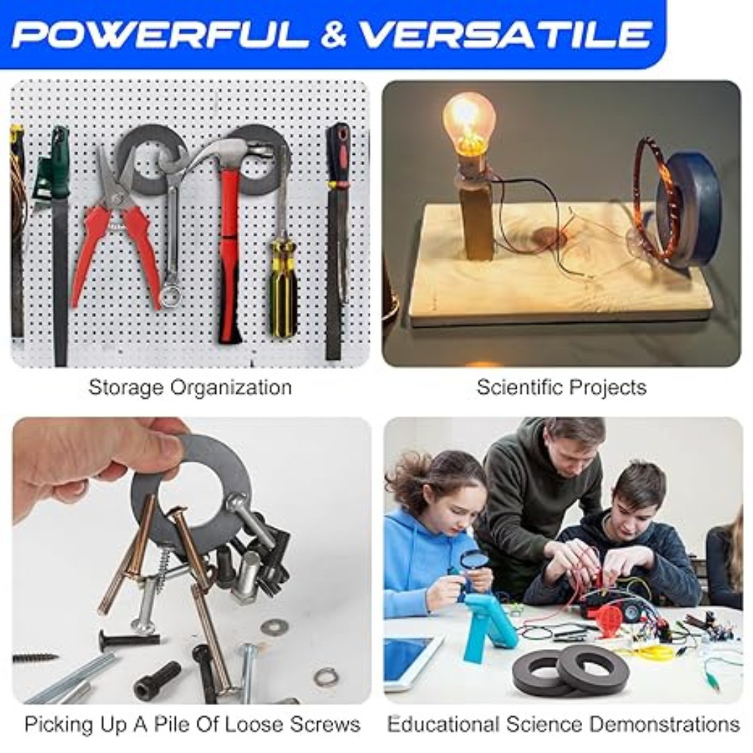 2pcs Large Magnet - Grade 10 Big Magnets Heavy Duty, OD60 x ID32 x 10mm Strong