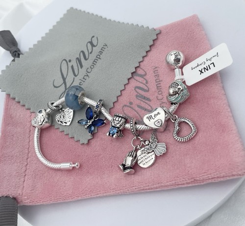 Linx Silver Snake Chain Bracelet with Son In Heaven Themed Charms - Picture 3 of 7