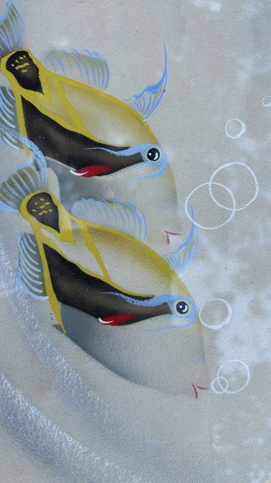 Pintura Aerógrafo Peces Tropicales Hawaianos Honolulu Tip Freeman Firmado Original Foto 4 de 4