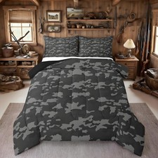 Camouflage Comforter Set Twin Size Duck Hunter Gray Camo Hunting Bedding Set ...