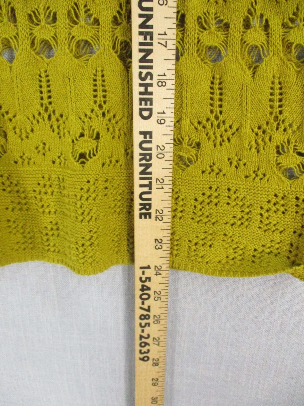 Indigo Thread Co. Olive Green Openwork Cotton Swe… - image 6