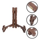 Wood Display Rack Stand for Plates Books Photos Rustic Tabletop Holder