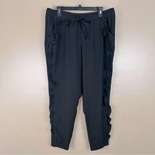 Jolt Women’s Black Ruffle Joggers Pants 9 29