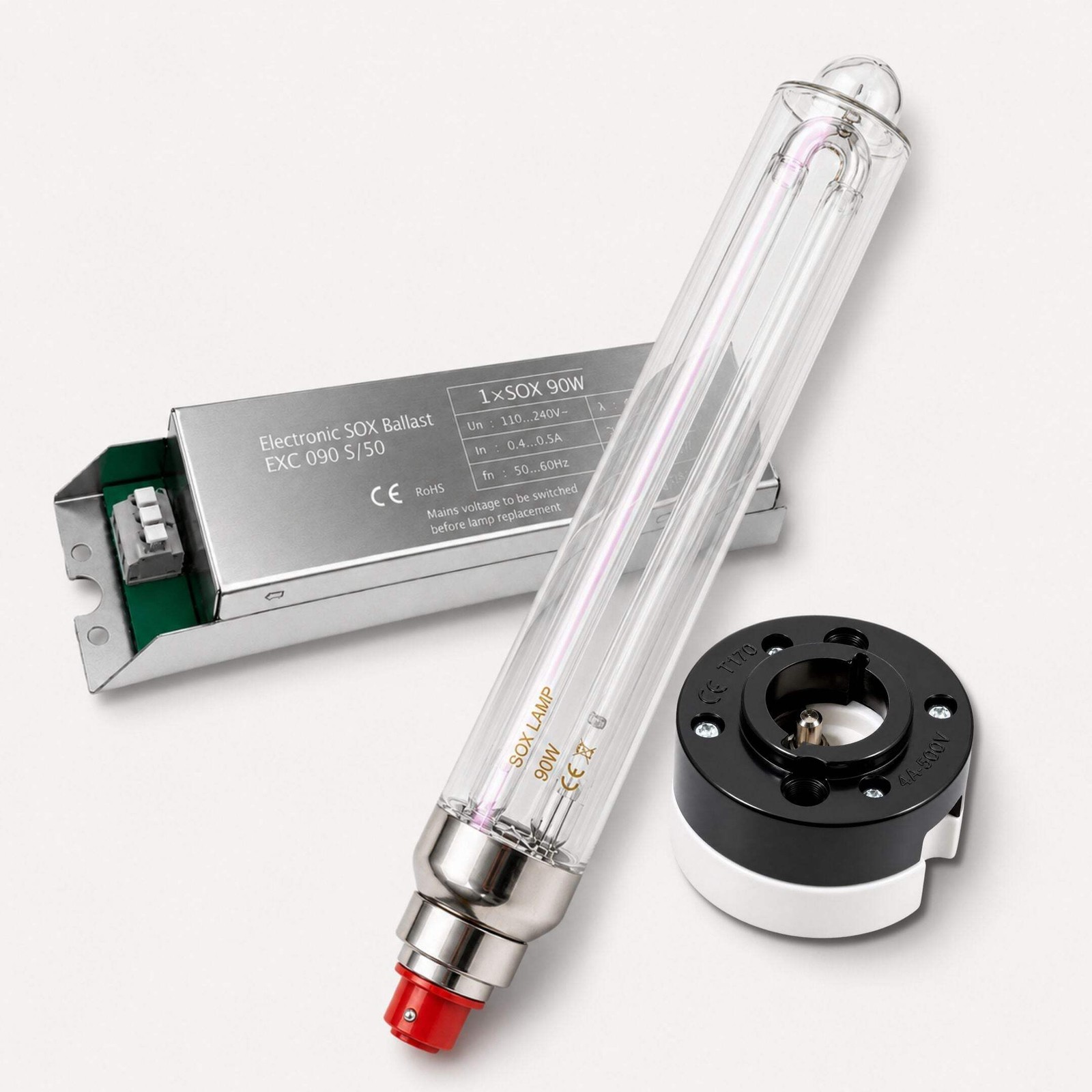 SOX 90W Lamp Kit — Low Pressure Sodium Lamp+Ballast+Socket, Fits Philips