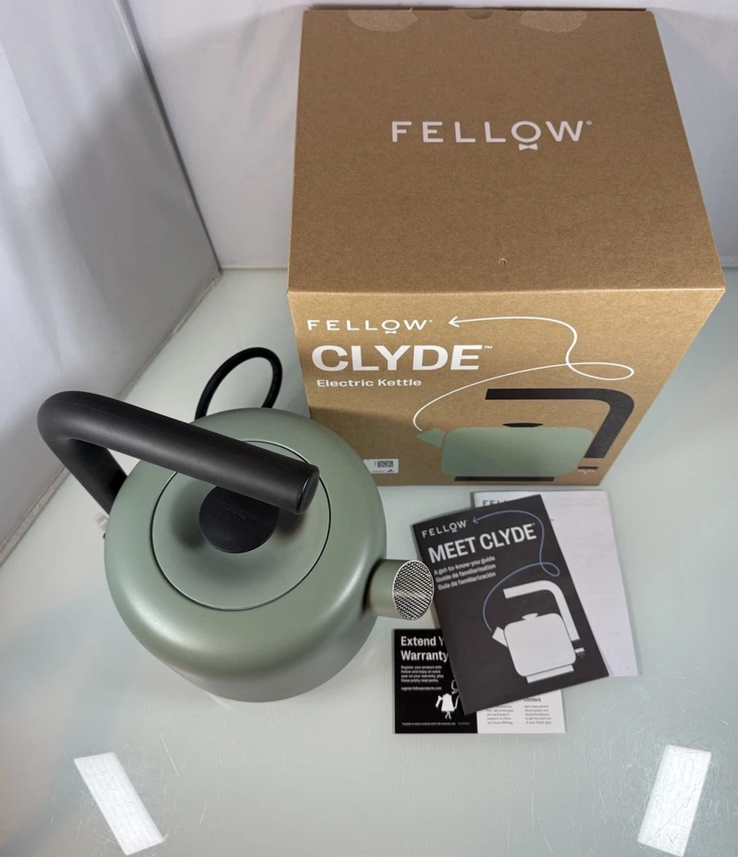 Fellow Clyde Electric Tea Kettle 1.5 Liter - Smoke Green - 360° Swivel Base, NIB - Image 2 of 4