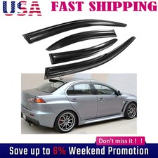 For 2008-2017 Mitsubishi Lancer Jdm 3d Wavy Mugen Style Window Visor Rain Guards
