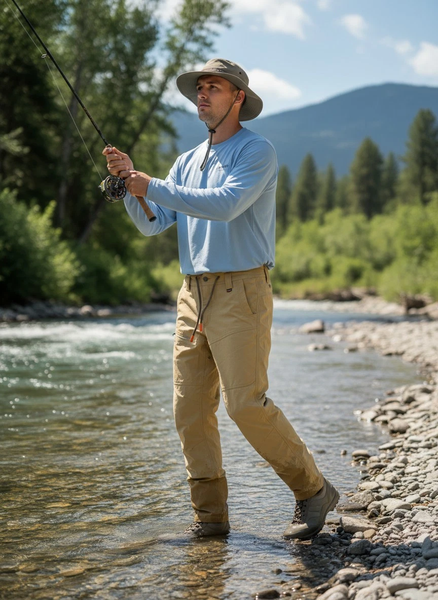 Simms Fishing Pants Mens 30x29 Nylon Stretch Wading Hiking Outdoor Tan