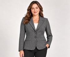 Tahari Arthur S. Levine Gray Pinstripe Blazer Jacket Women s Size 8