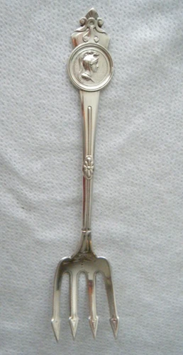 Gorham 'Medallion' Sterling Silver Sardine Fork Engraved 'Kellogg"