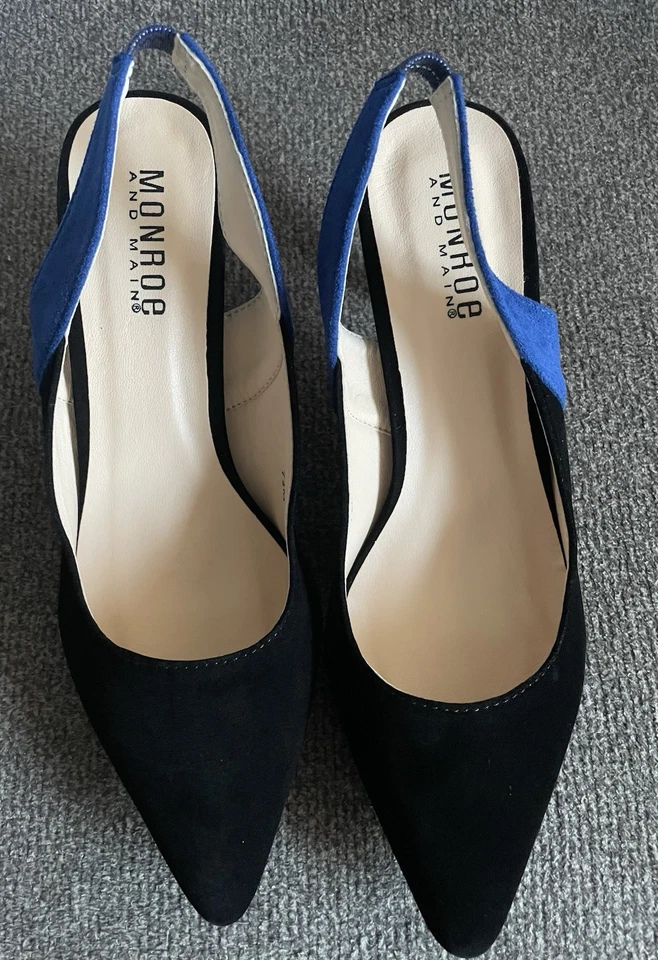 Zapatos para mujer Monroe And Main dos tonos con cordones 7 1/2M cobalto/negro Foto 2 de 4