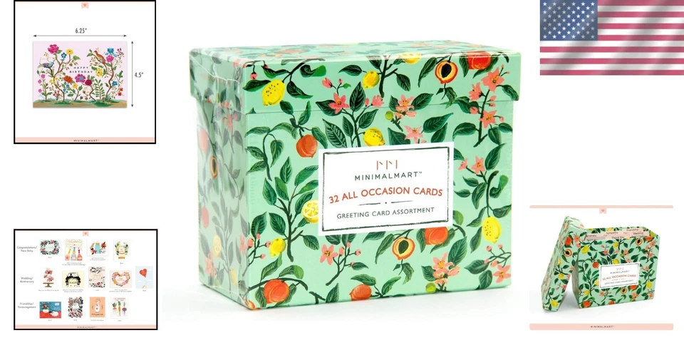 Elegante organizador de caja de tarjetas de felicitación - 32 diseños dibujados a mano Foto 2 de 4