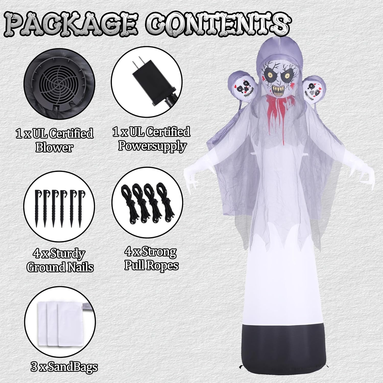 Halloween Inflatables Ebay 8.6FT Halloween Inflatables Decorations with Built-In LED Lights, Giant ...