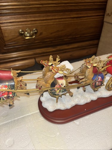 Bradford Exchange Coca Cola "Night Before Christmas" Illuminated Sleigh w/ COA - Picture 9 of 14