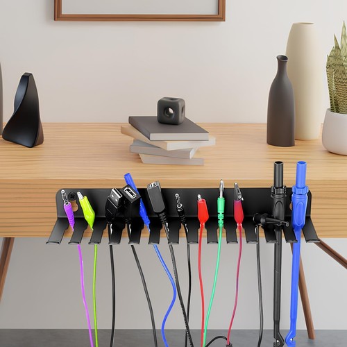 Wall Mount Cable Organizer, 19 Slots Cable Holder, Carbon Steel Wire Storage ... - Picture 3 of 9