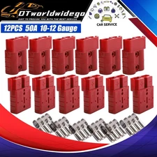 12Pcs 50A 10-12 Gauge Battery Quick Connect Winch Connector Plug Power Supply