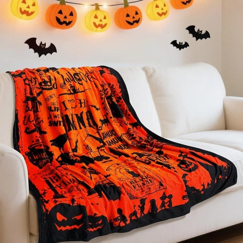 Super Soft Halloween Throw Blanket Cozy Seasonal Home Decor Gift