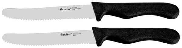 2 Metaltex Brotzeitmesser Basic, Schwarz, 2Er Set-image