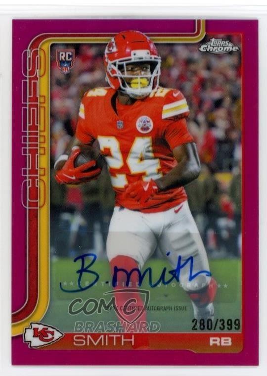 2025 Topps Chrome Rookie Magenta Refractor /399 Brashard Smith Auto RC 0wn0