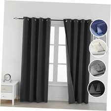 100 out Linen Curtains for Living Room,Room 52"W x 84"L Pack of 2 Black