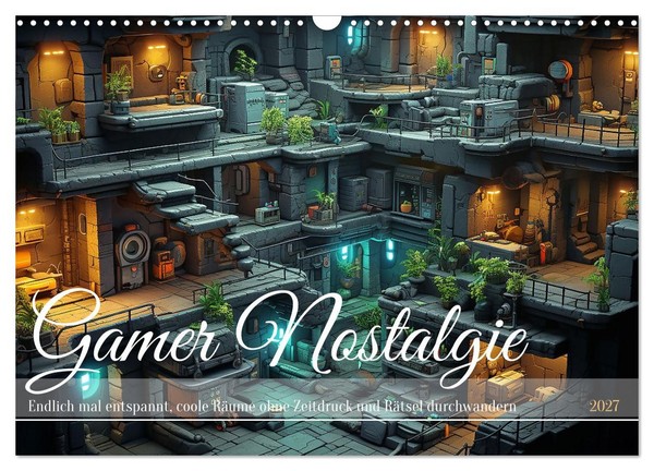 "Calendar 2027 · US Version · Gamer Nostalgia (Wall Calendar 2027 17\" × 12\" Lands"-image