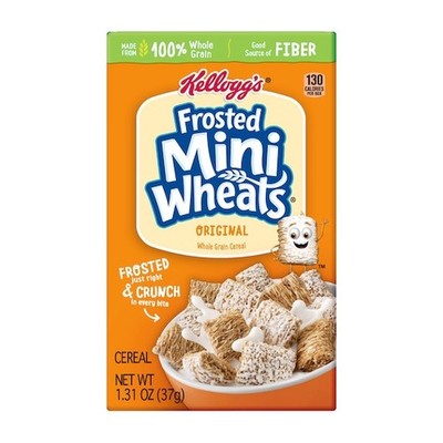Kellogg s Mini Wheats Frosted Whole Grain Bite Size Cereal, 1.31 Ounce, 70 Per