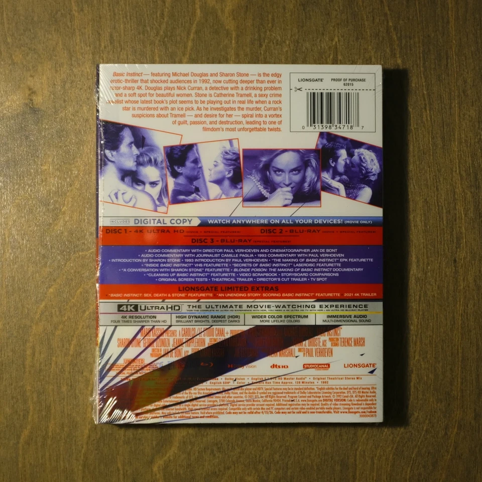 Basic Instinct Steelbook 4K+Blu-ray+Digital+Slipcover SEALED FREE SHIPPING - Image 2 of 2