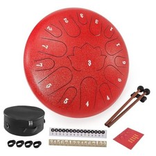rain drums for outside Garden 12 Inch 15 Note Steel Tongue Drum 12 inch Red