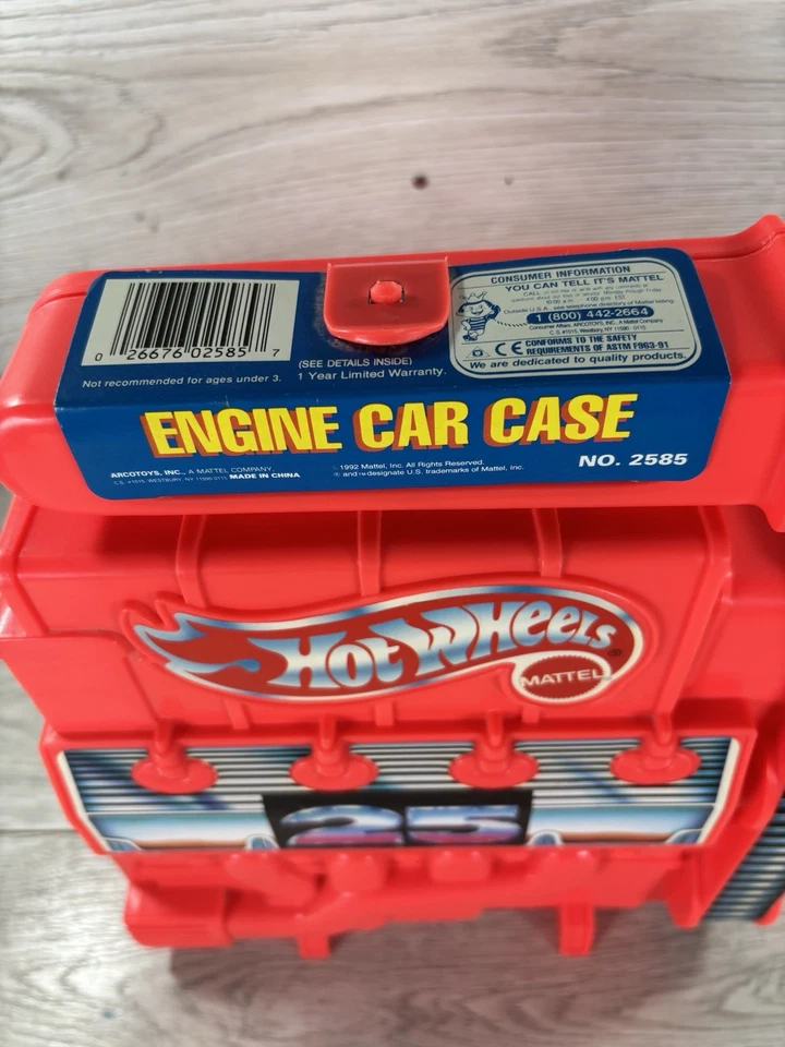 Hot Wheels Car Case Engine 1992 25-Year Anniversary NOS Toy Storage Mattel New - Image 4 of 4
