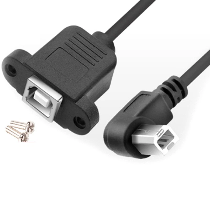 USB-B 2.0 Male to Female Printer Extension Cable With Panel Mount 0.3m0.5m1m1.5m - Image 3 of 4