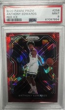 2020-21 Panini Prizm - Anthony Edwards #258 Red Ice Prizm (RC) PSA 9