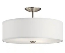 Kichler Shailene 18 in. 3-Light Brushed Nickel Semi-Flush Mount Ceiling Light
