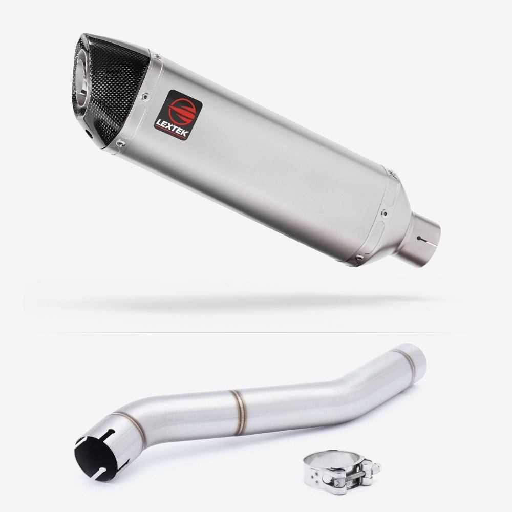 Lextek VP1 Matt S/Steel Exhaust 300mm with Link Pipe for Honda CBR600 F (87-90)