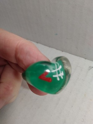 Green Heart-Shaped Resin Ring Cool Design Unique Retro Boho Funky Love