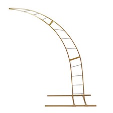 8 ft Gold Half Crescent Moon Floral Display Frame Arch Backdrop Stand Events
