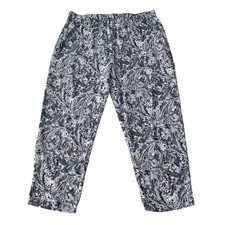 Womens Terra  Sky 1X Blue Paisley Pull On Pants Crop Plus 16/18W High Rise