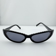 Alain Mikli Black Studded Slim Oval Sunglasses Y2K Designer Eyewear