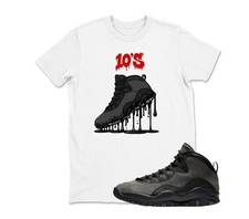 Shirt To Match jd 10 Shadow Sneaker Black Dripping shoes 10S BLACK/WHITE
