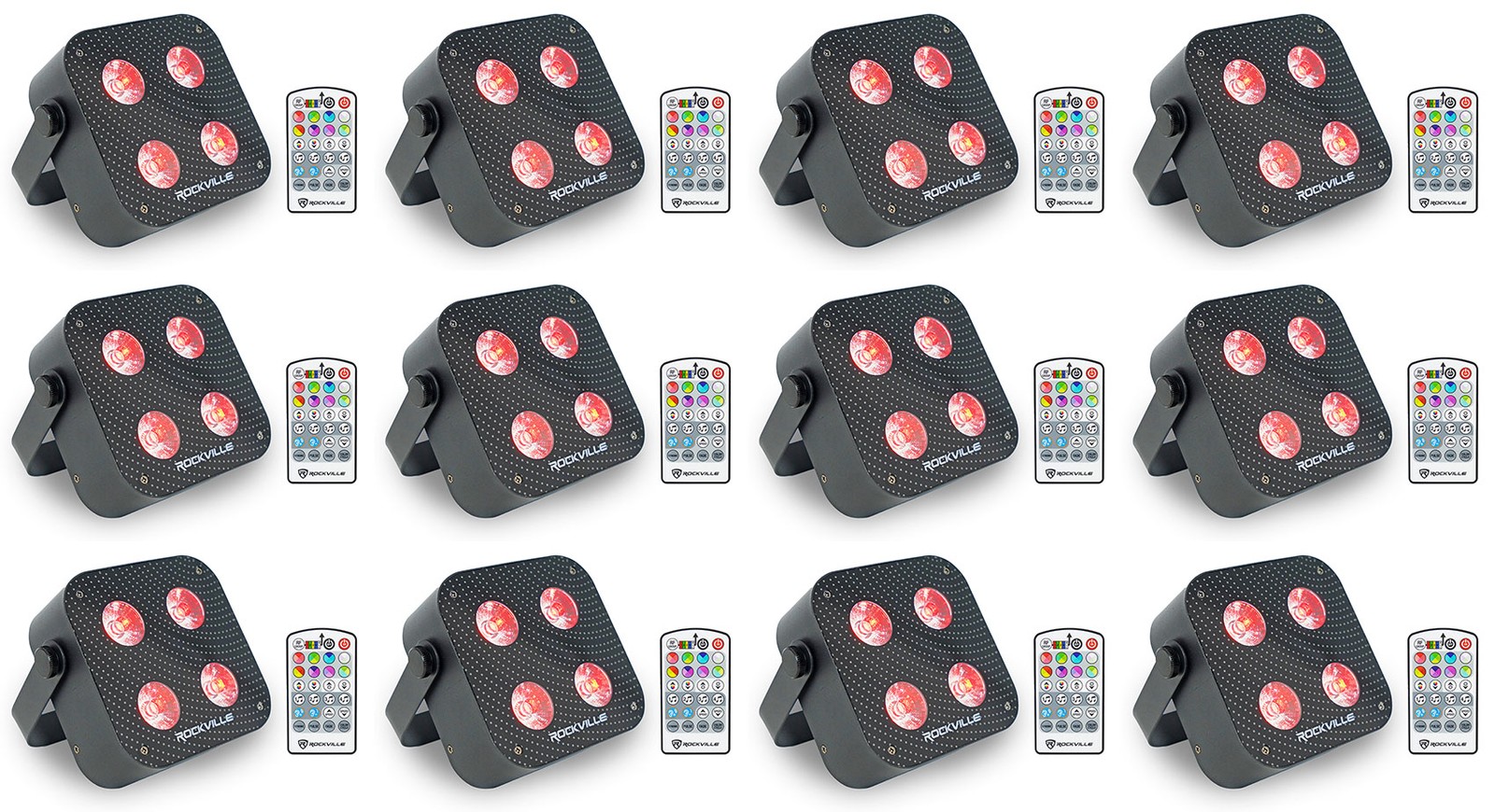 12 Rockville MINI RF4 V2 Black DJParty Wash Lights RF пульт дистанционного управления ПРИЛОЖЕНИЕ Беспроводной DMX 178590₽