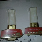Vtg Pair Budweiser Beer Lighted Sign Anheuser Busch King Clydesdales Wall Sconce
