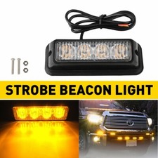 4 Led Car Truck Urgent Beacon Warning Hazard Yellow Amber Flash Strobe Light