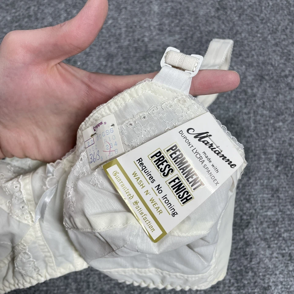 Sujetador Bralette Marianne Vintage Años 50 60 Mujer Talla 36 B Blanco Mezcla Algodón ¡NUEVO CON ETIQUETAS! Foto 4 de 4