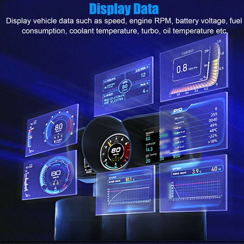 3.5'' 3 LCD Screen OBD2 GPS Smart Car Speedometer HUD Gauge Head Up Display RPM - Bild 10 von 11