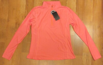 Moheen UPF 50+ UVA UVB Womens Quarter Zip Pullover Orange Cool Dry Golf 3XL NWT