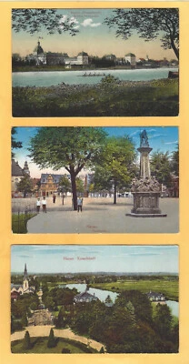 Ak 3 x Litho, Hanau, Hessen, Darmstadt, 1910/16/19 gelaufen, Paradeplatz, Schloß - Bild 1 von 2